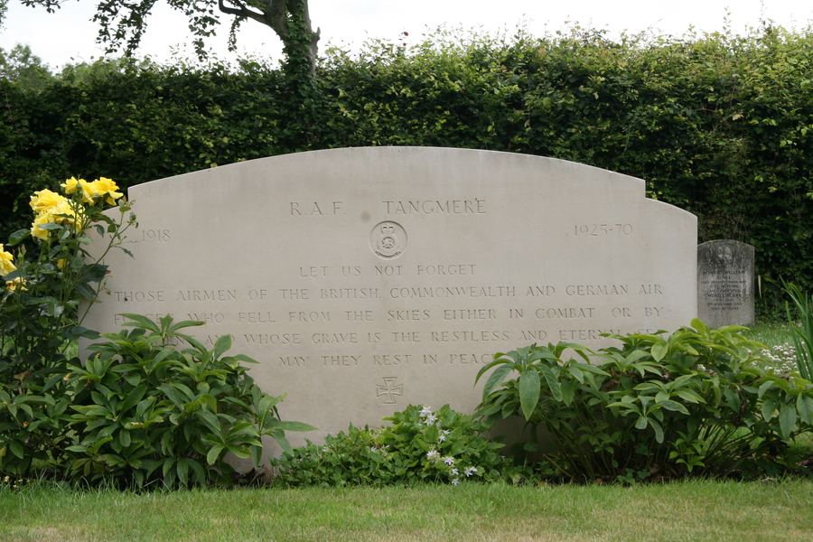 RAF Tangmere memorial gravestone, dedicated to airmen of the British, Commonwealth and German air forces